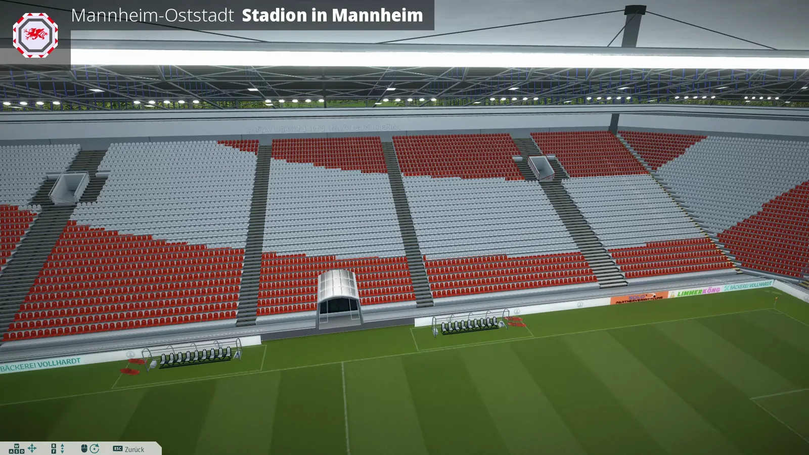 Red and white seat pattern applied to every stand in the WE ARE FOOTBALL 2027 stadium preview